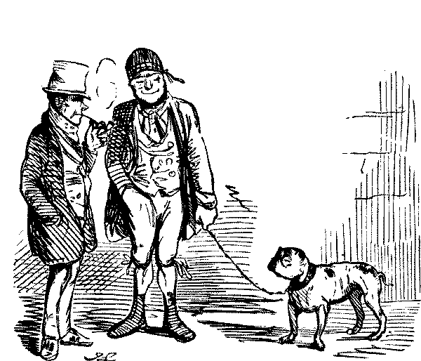 Men with ugly dog,