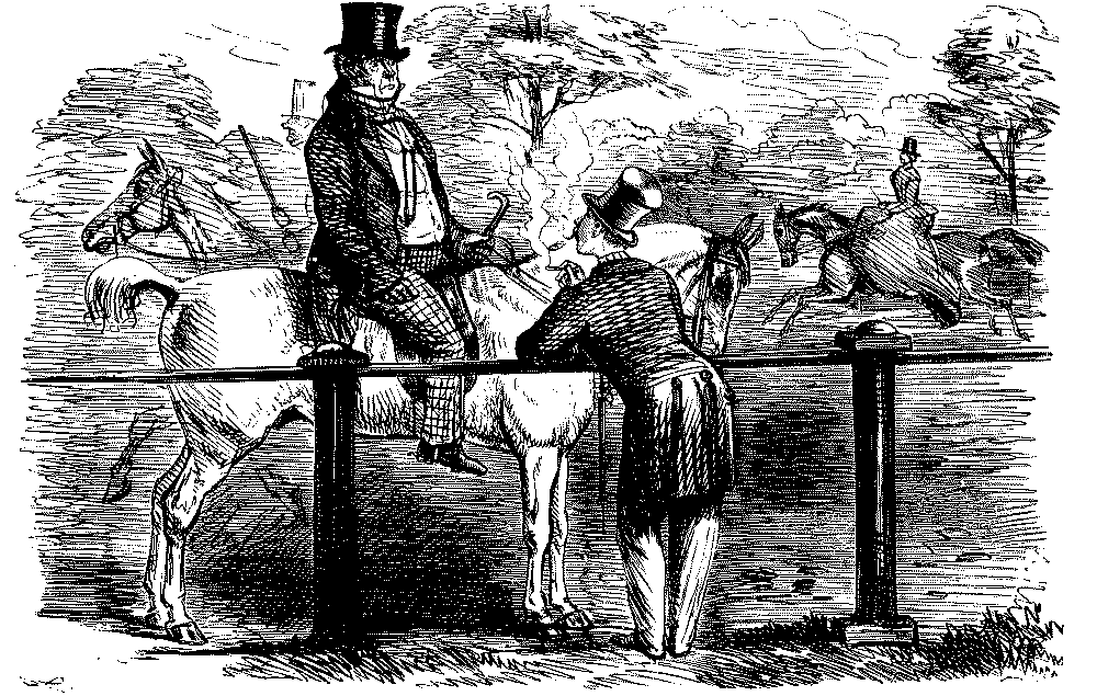 two men talking.