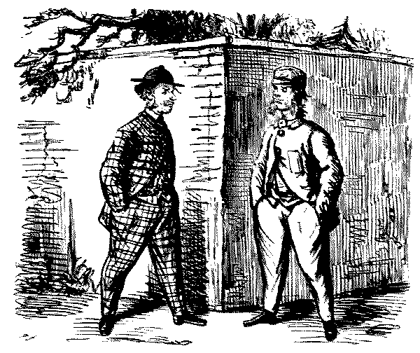 Two men meeeting by chance.