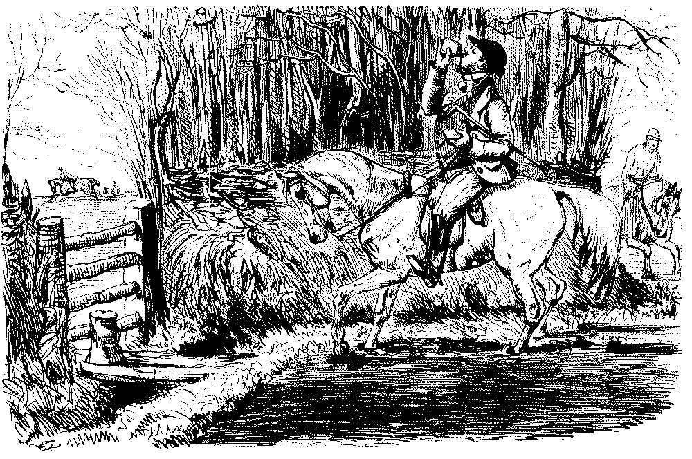 Rider drinking from a flask.