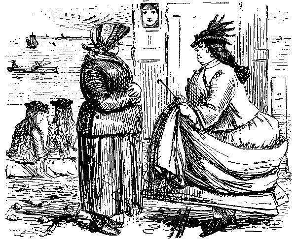 Two ladies talking.