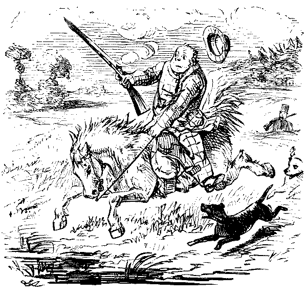 Mr. B. on a runaway horse.