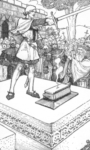 He hardly more than touched the sword King Arthur and Excalibur