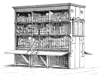 Fig. 4. Bookcase in Hereford Cathedral. (Lent by the Syndics of the University Press.) Fig. 4. Bookcase in Hereford Cathedral. (Lent by the Syndics of the University Press.)