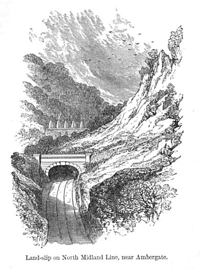 Land-slip on North Midland Line, near Ambergate