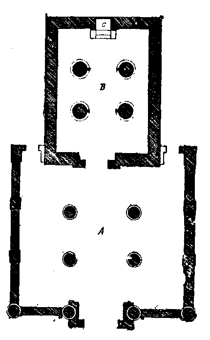 Fig 76.--Plan of temple of Amenhotep III., at El Kab. 