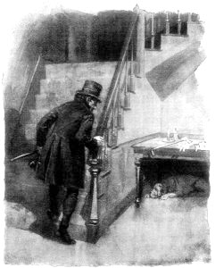 "I ... TRIED A STEP TOWARD THE STAIRS, WITH EYES ALERT"
