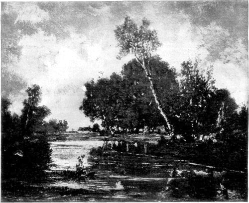 A SHALLOW RIVER. FROM A PAINTING BY THÉODORE ROUSSEAU.