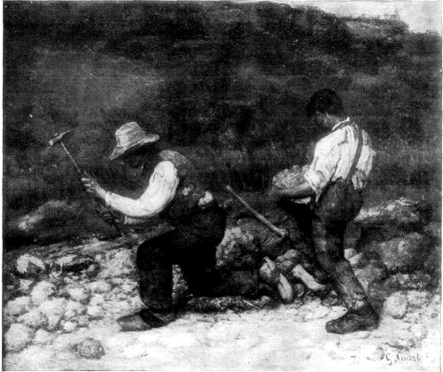 THE STONE-BREAKERS. FROM A PAINTING BY GUSTAVE COURBET.