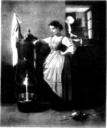 SERVANT AT THE FOUNTAIN. FROM A PAINTING BY FRANÇOIS SAINT BONVIN.