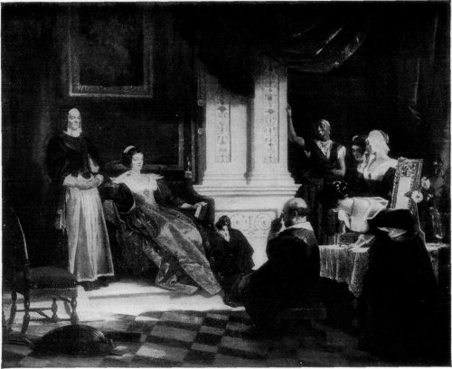 SANCHO PANZA IN THE APARTMENT OF THE DUCHESS. FROM A PAINTING BY C.E. LESLIE.
