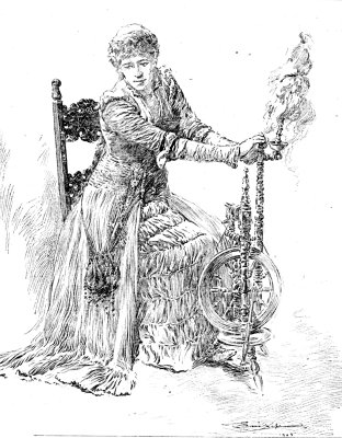 ELLEN TERRY AS MARGUERITE IN "FAUST" FROM A DRAWING BY ERIC PAPE