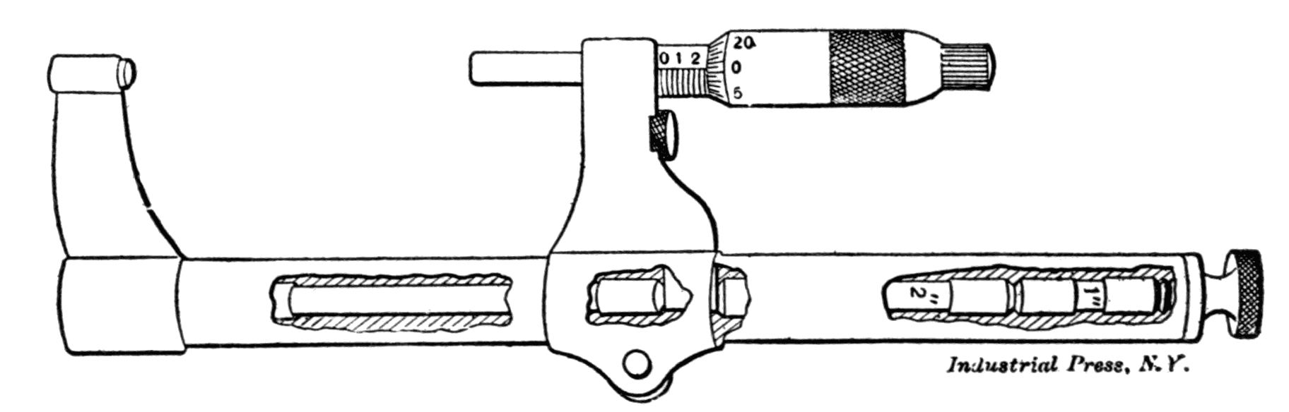 Fig. 25. Special Micrometer for Large Dimensions Fig. 25. Special Micrometer for Large Dimensions