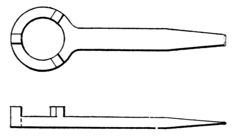 Fig. 37. Wrench used with Inside Micrometer Fig. 37. Wrench used with Inside Micrometer