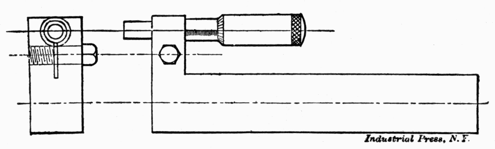 Fig. 55. Micrometer for Testing Lathe Lead-screw Fig. 55. Micrometer for Testing Lathe Lead-screw