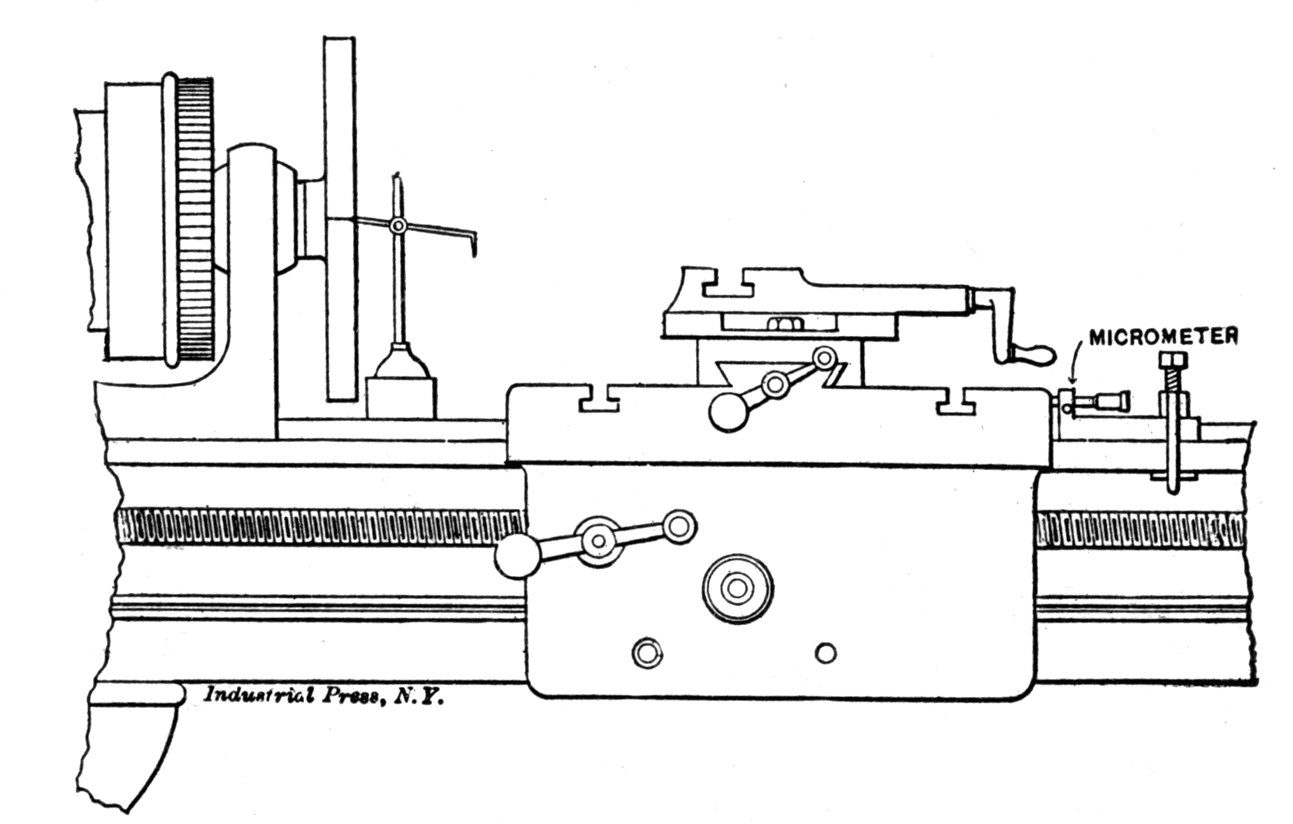 Fig. 56. Testing a Lathe Lead-screw Fig. 56. Testing a Lathe Lead-screw