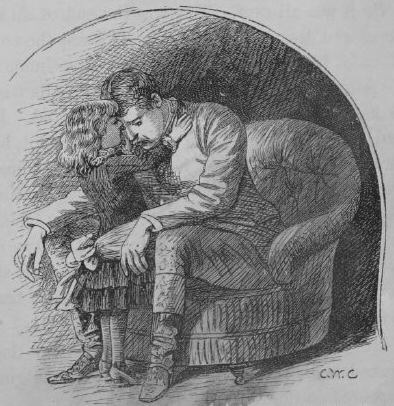 He dropped into a chair and took her in his arms