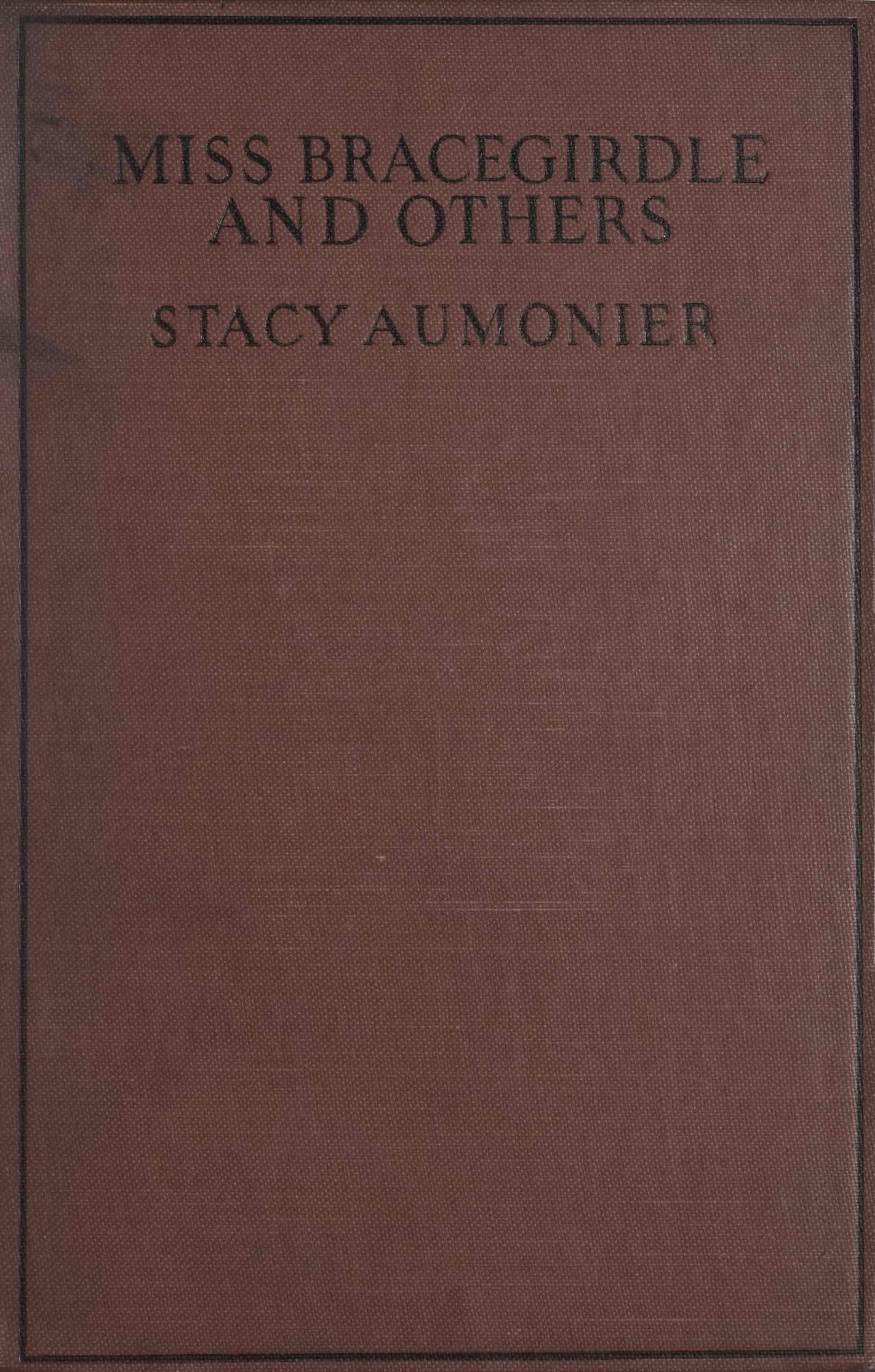 Book cover is maroon-brown fabric. A black line extends around the outer edge of the cover. The title and author are printed in black at the top of the cover.