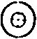 Two concentric circles with center dot