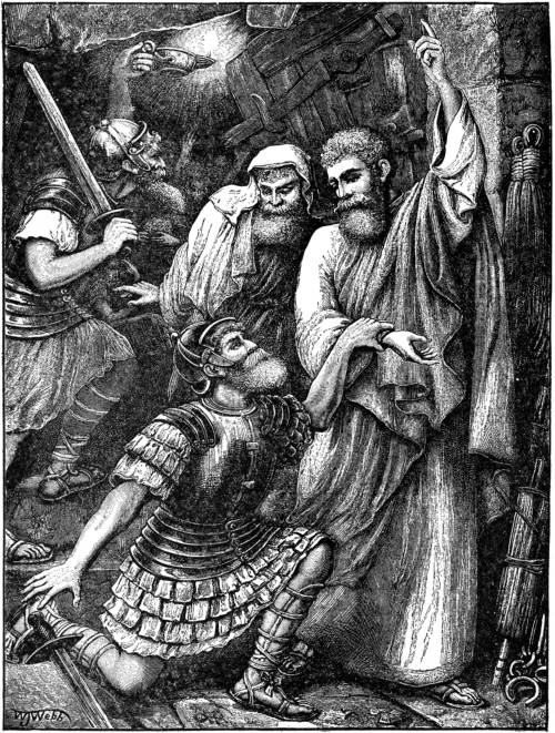 THE PHILIPPIAN JAILOR BEFORE PAUL AND SILAS.