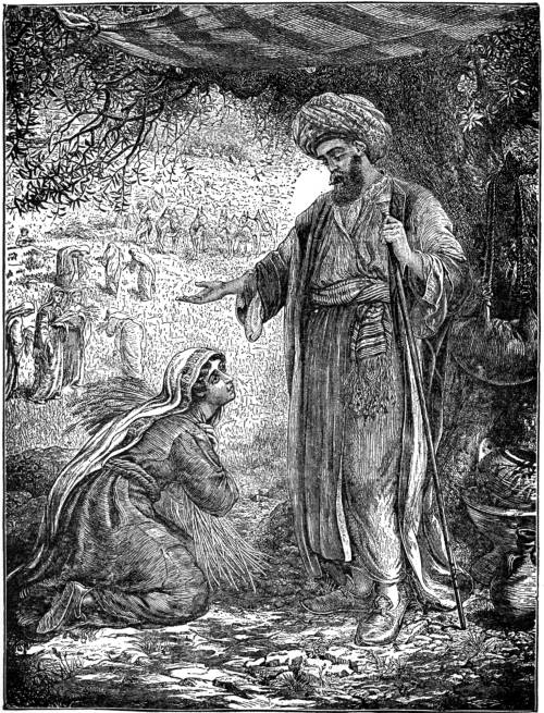 BOAZ SHOWING KINDNESS TO RUTH.