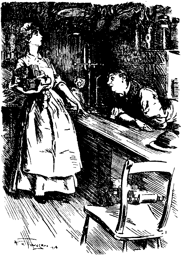 Man and  woman talking.