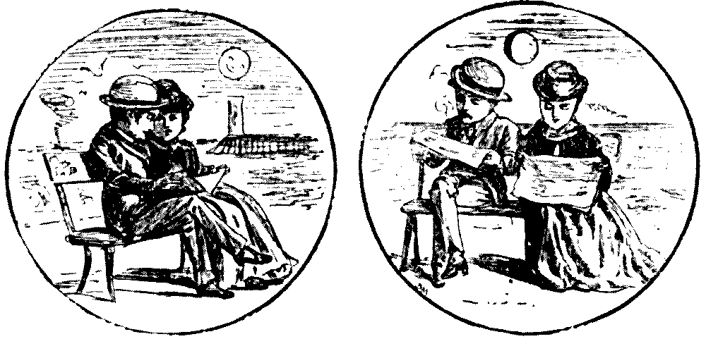 Couple sitting on bench.
