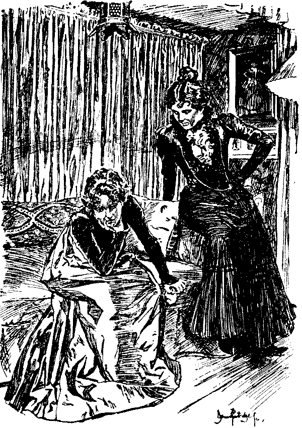 Two women talking.