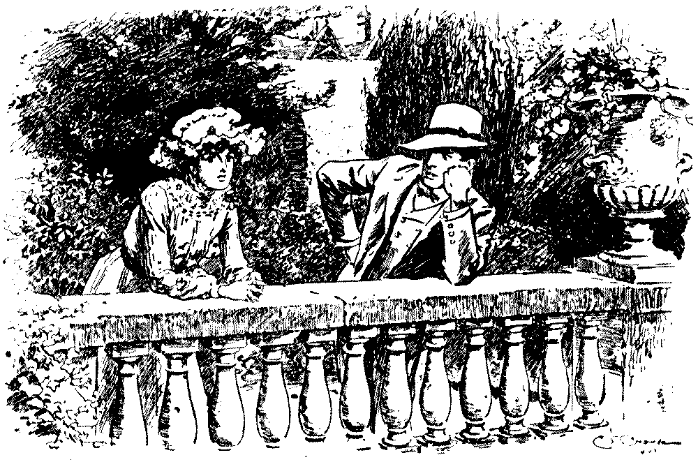 Man gazing at young lady.