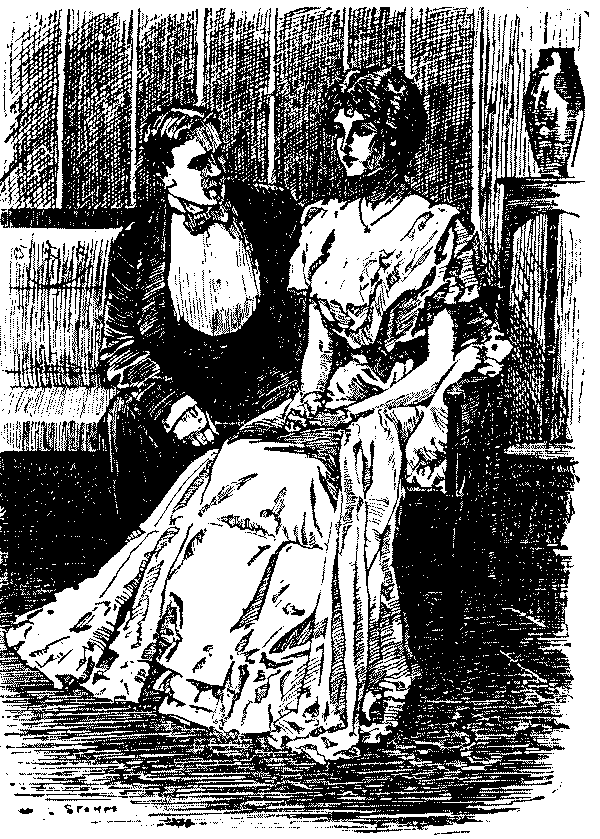 Man talking to woman.