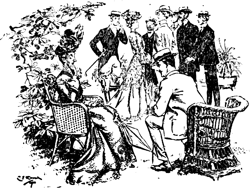 Man talking to woman.