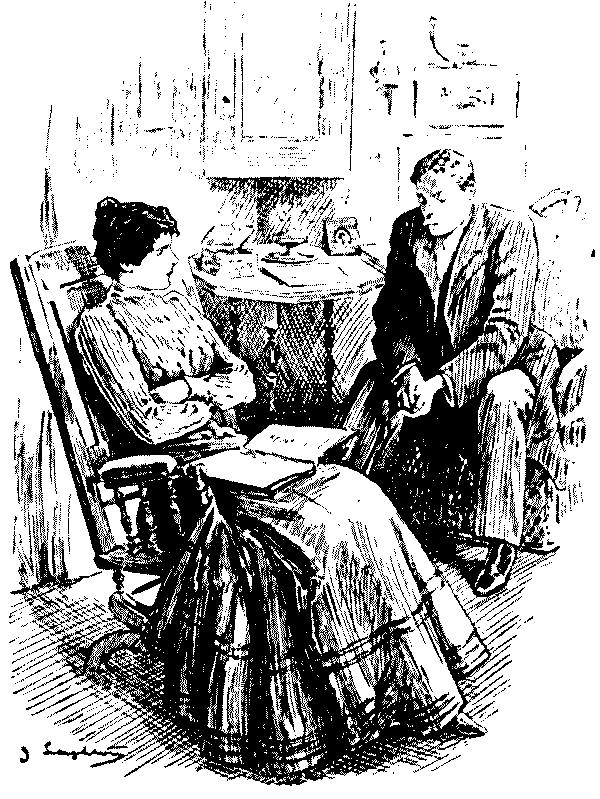 Couple talking.