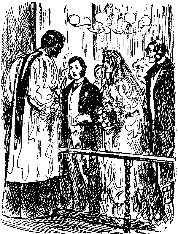 Bridal couple at the altar.