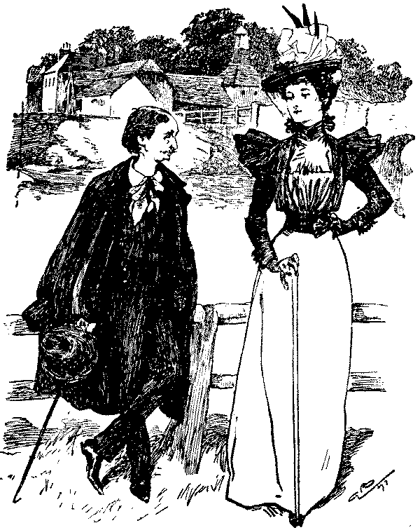 Man and woman talking.