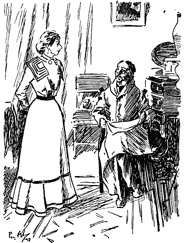 Man and woman talking.