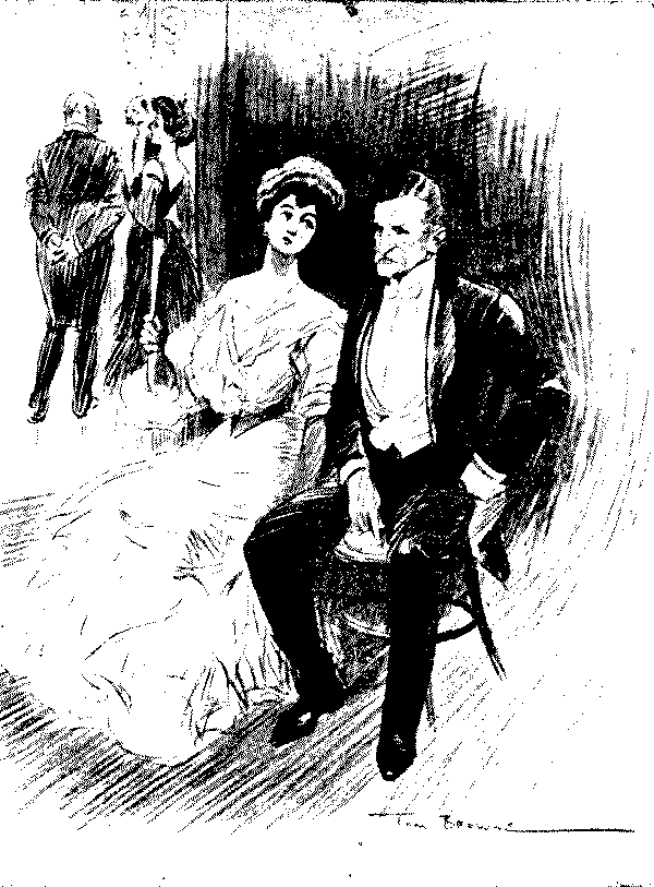 Man and woman talking.