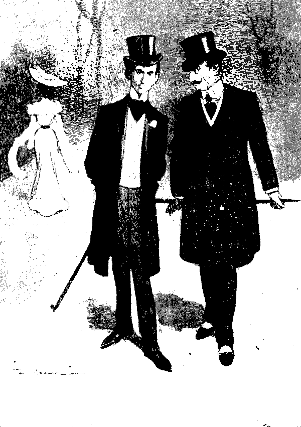 Two men talking.