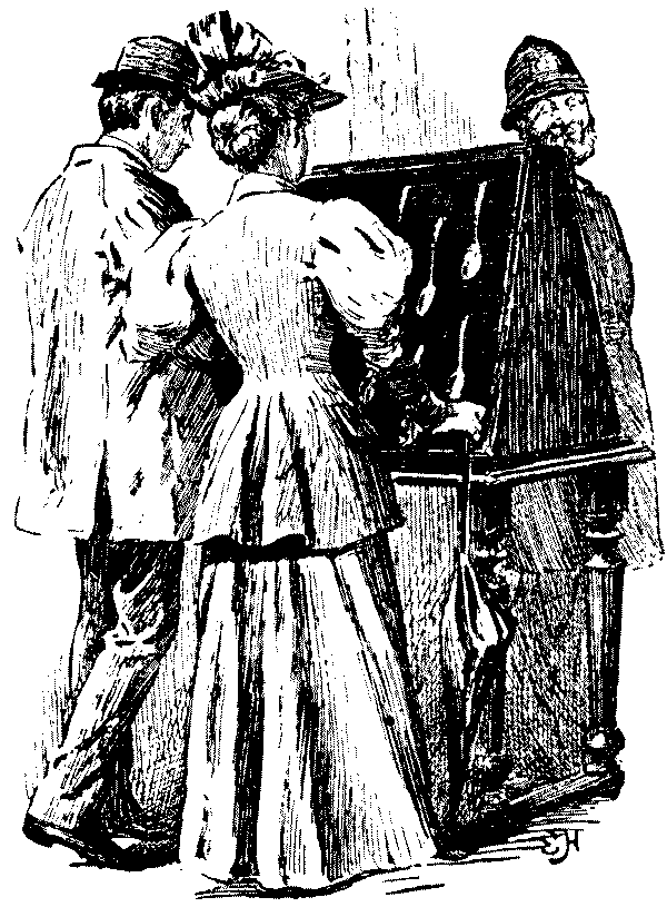 Couple looking at showcase  of spoons.