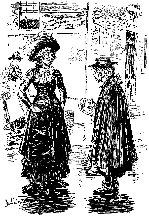 Two women talking.