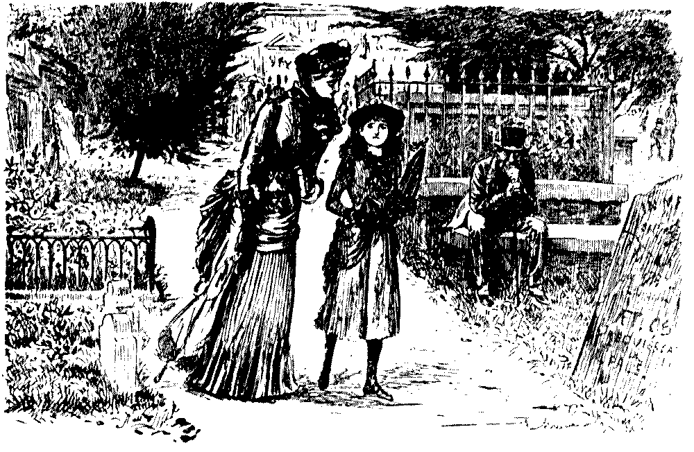 Woman talking to child.