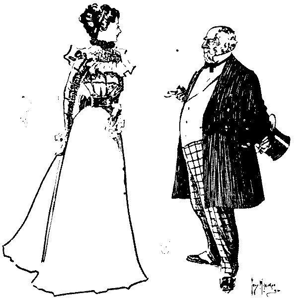 Father talking to daughter.