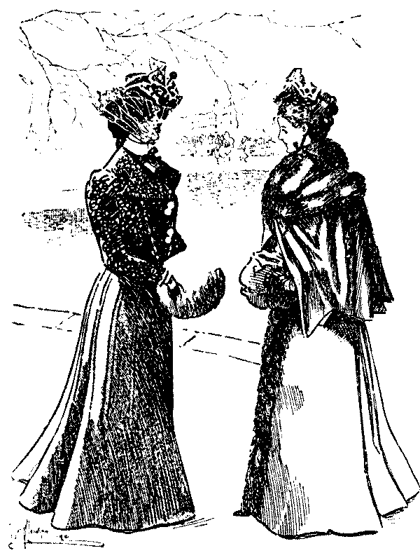 Two women talking.