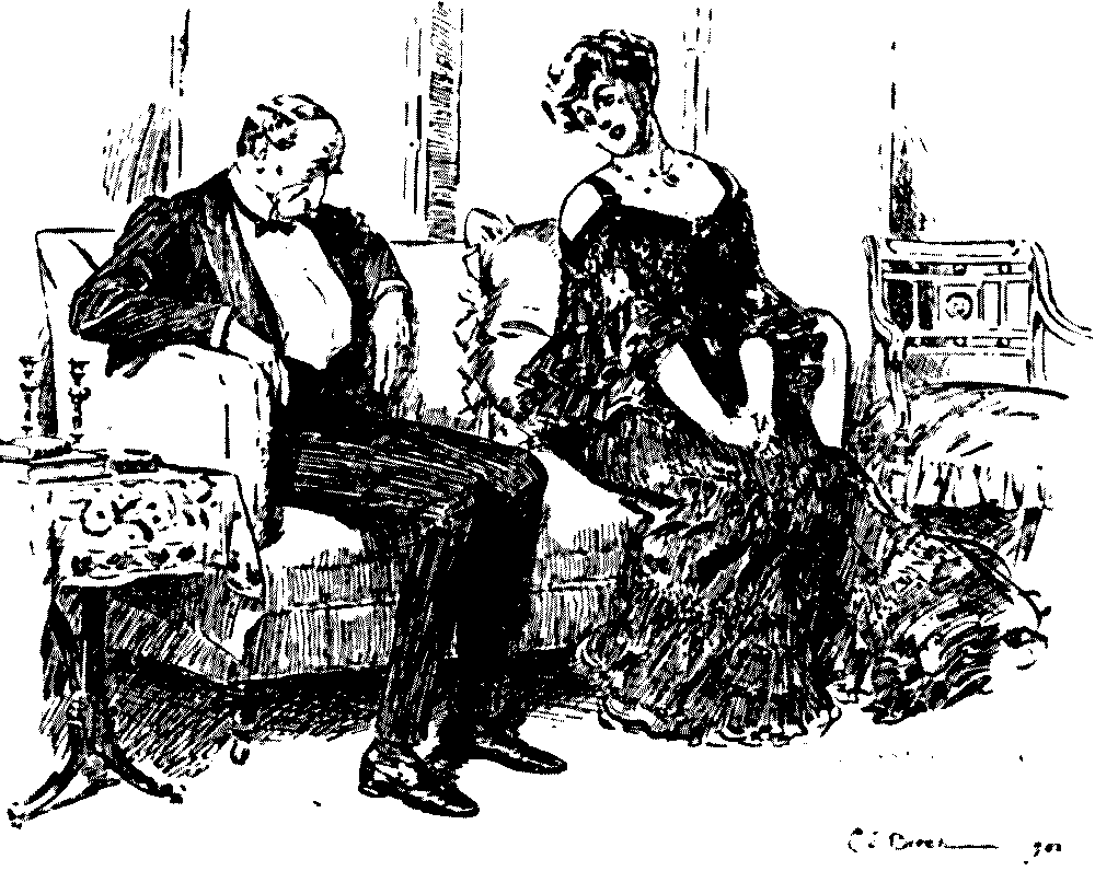 Man and woman talking.