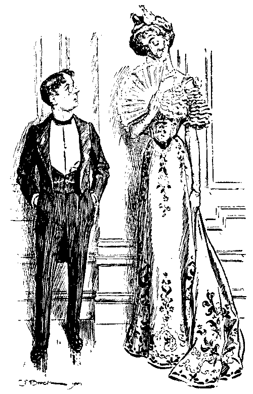 Man and woman talking.