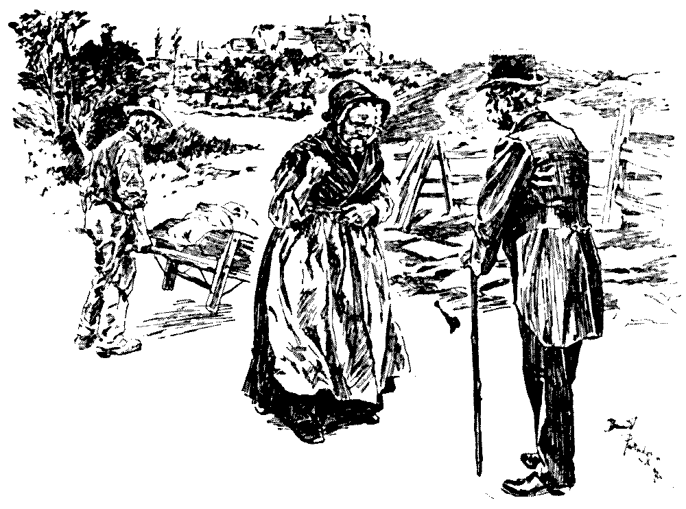 Man and woman talking.