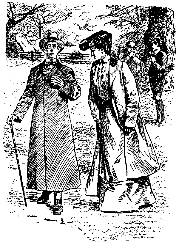 Man and woman talking.