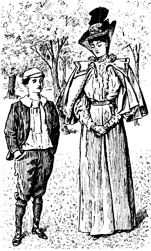 Boy speaking to mother.