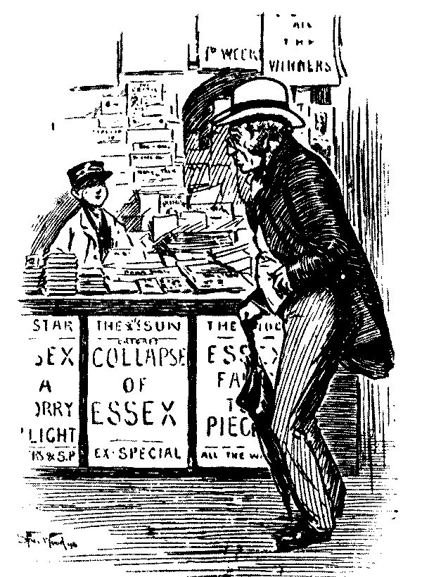 Man buying newspaper.