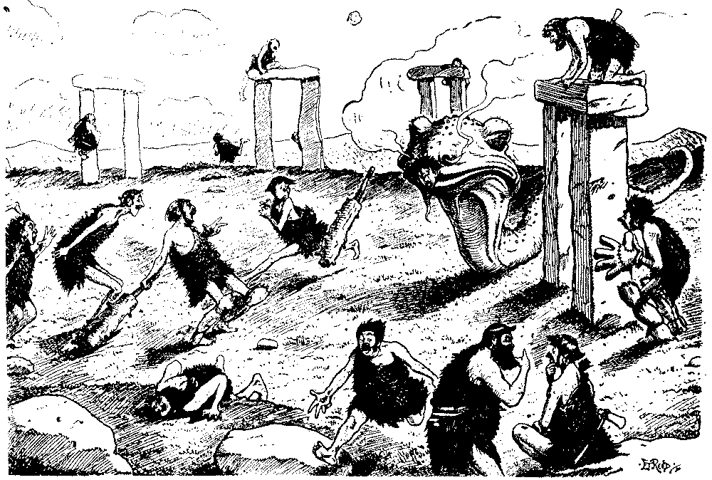 Monster spoils a cricket match.