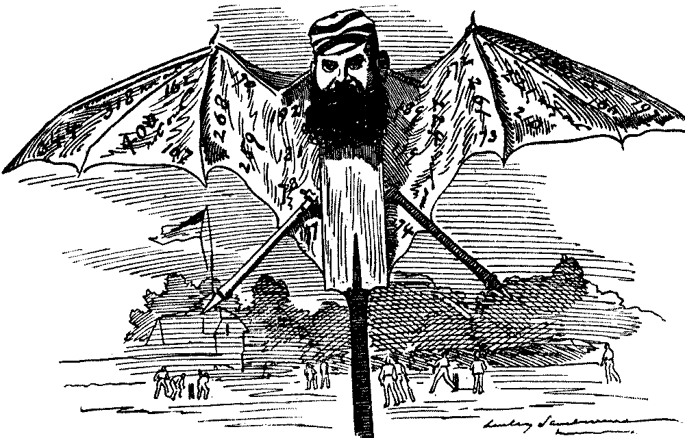 Winged cartoon of Dr. W. G. Grace.